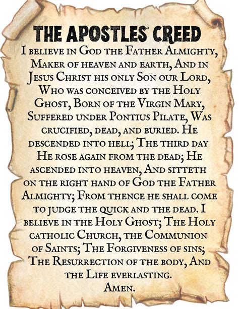 Printable Free Printable Apostles Creed